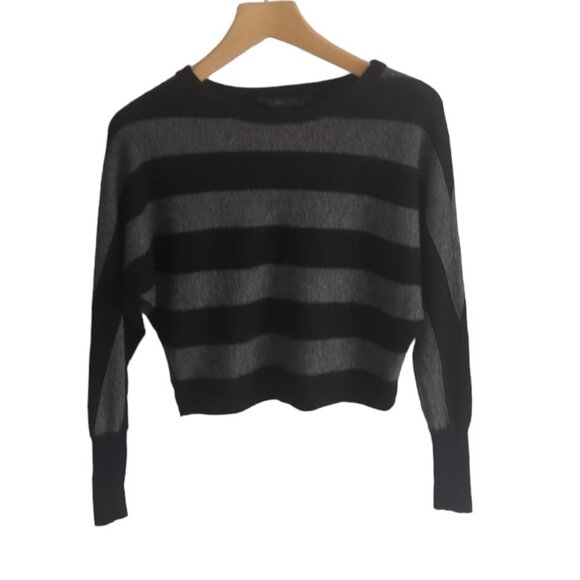 BCBG Camille Striped Cropped Sweater - Picture 2 of 5